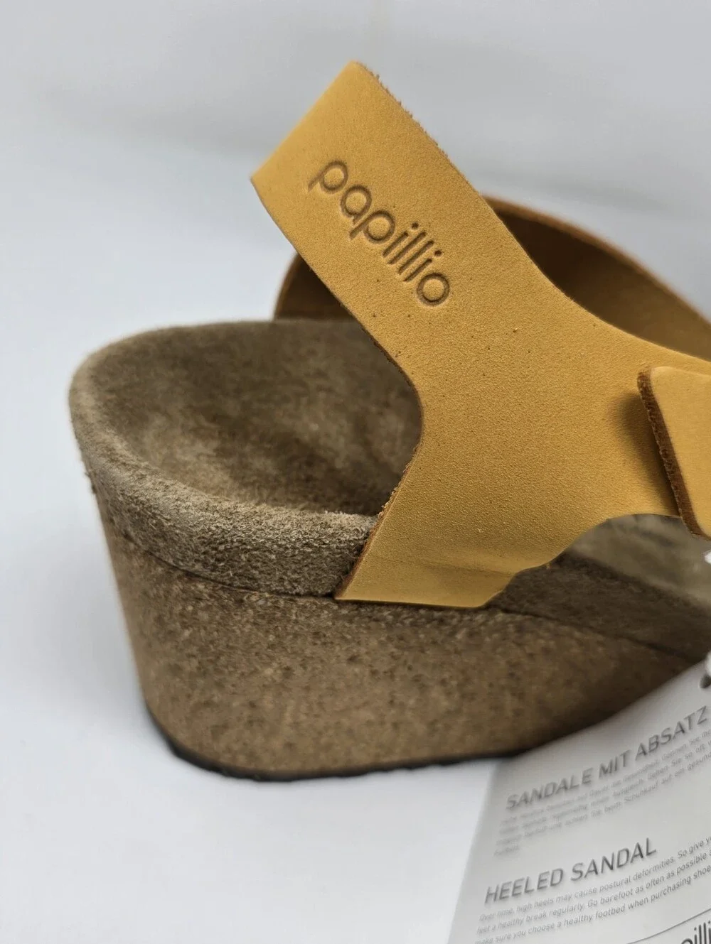Papillio Birkenstock Womens 38 EU Size US 7 Soley Wedge Sandal Apricot Nubuck